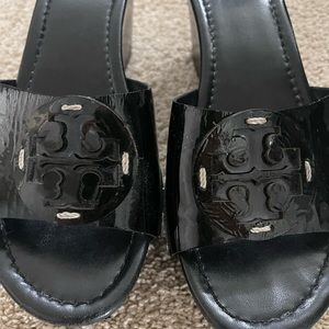 Tory Burch The Patti wedge patent leather sandal